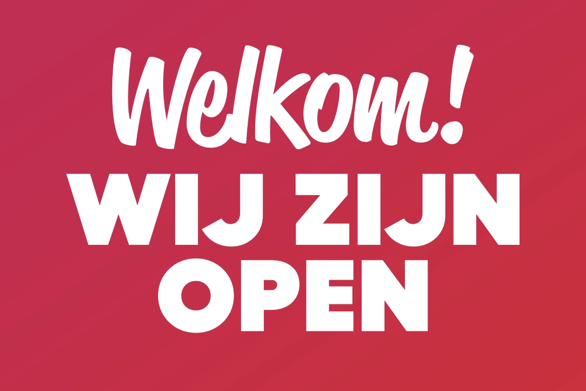 wij zijn open bordje